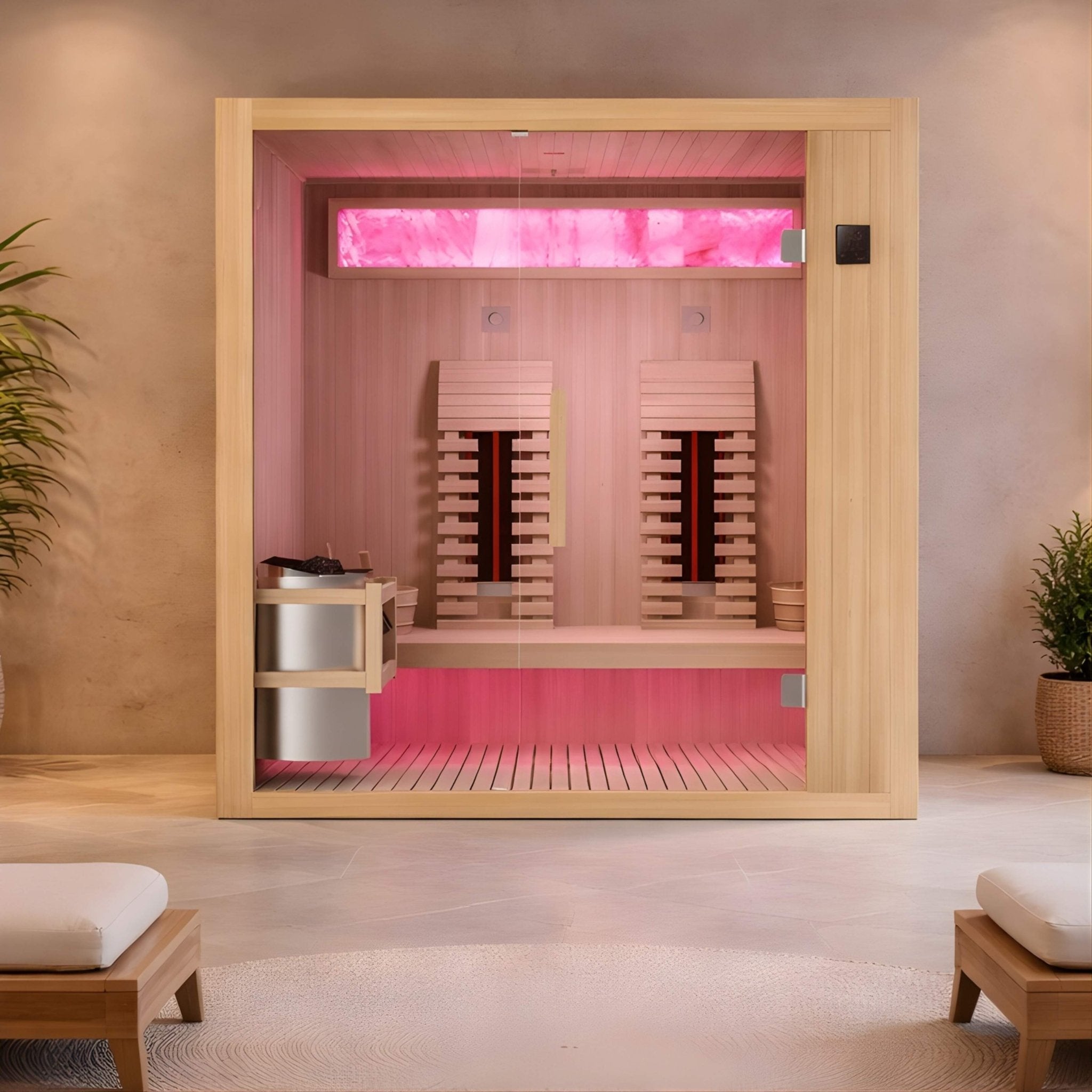 Sauna Himalaya 2 places combiné (poêle + infrarouge) - Quality Spa